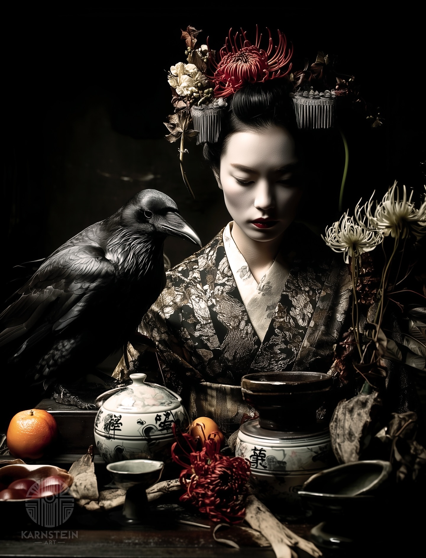 The Raven 🐦‍⬛ #portraitart #photoart #monochromephotography #postphotography #surrealart